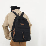 Harajuku Girl Canvas Backpack Solid School Bag Retro Bookbag