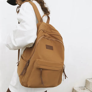 Harajuku Girl Canvas Backpack Solid School Bag Retro Bookbag