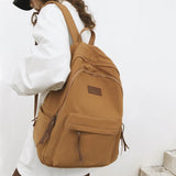 Harajuku Girl Canvas Backpack Solid School Bag Retro Bookbag