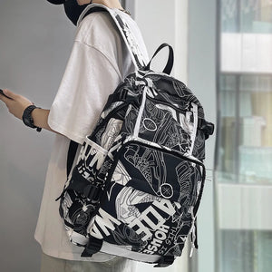 Harajuku Graffiti Print Backpack