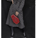 Gothic Coffin Crossbody Bag with Cross Rose Embroidery