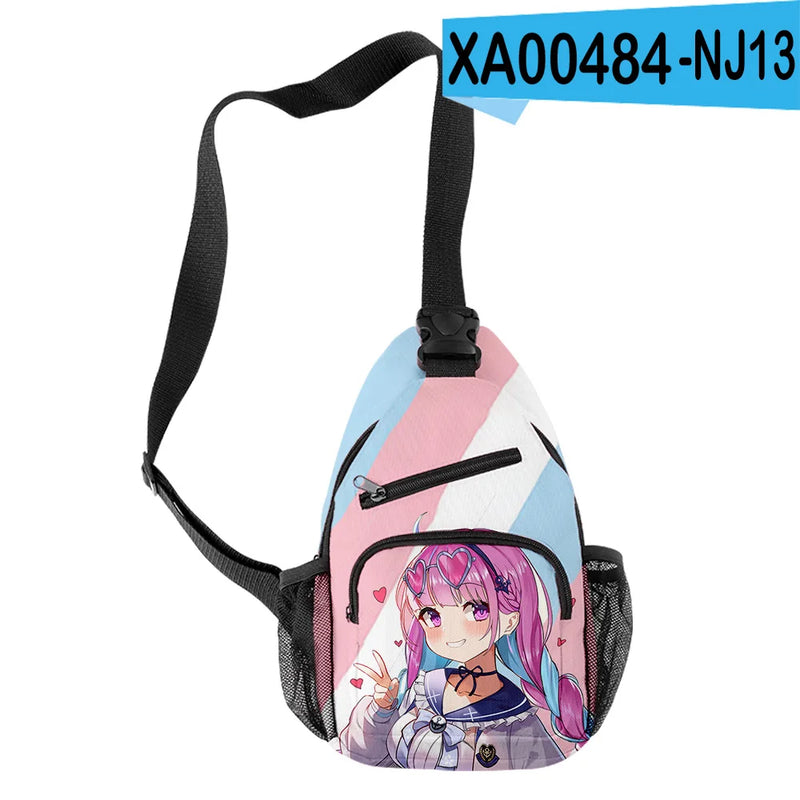 HOLOLIVE Minato Aqua 3D Print Chest Bag Waterproof Crossbody Shoulder Bag