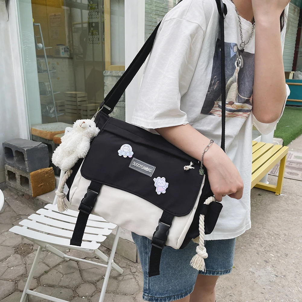 Harajuku Handbags Large Capacity Student Tutorial Bag Hit Ladies Messenger Pouch