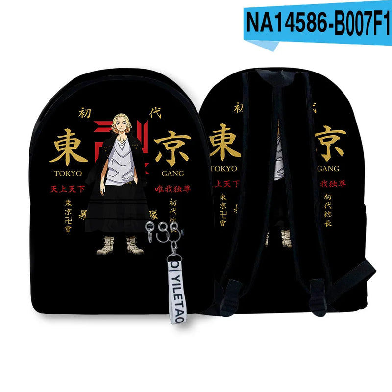 Harajuku Japan Anime Tokyo Revengers School Bags 3D Print Waterproof Backpack