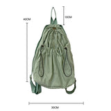 Harajuku Japan Girls Backpack Female Bags Solid Beige Drawstring Backpacks Women