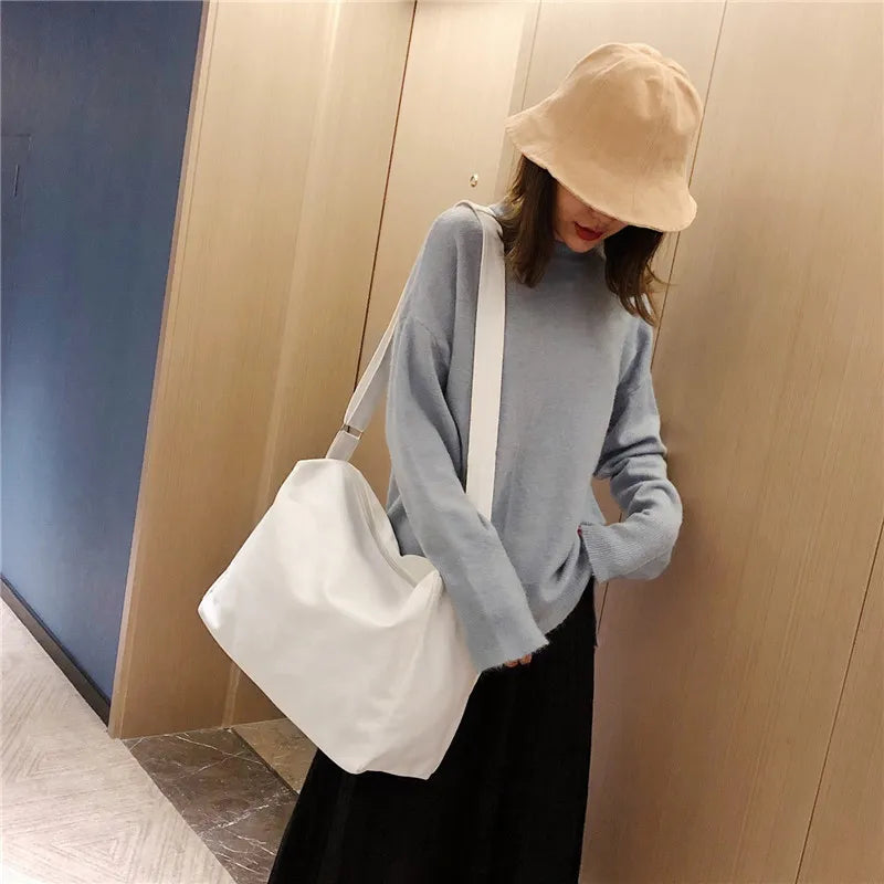 Harajuku Large Capacity Canvas Crossbody Bag for Women Girl