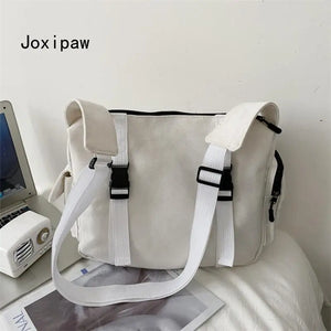 Harajuku Canvas Shoulder Bag Multifunctional Crossbody Female Bag