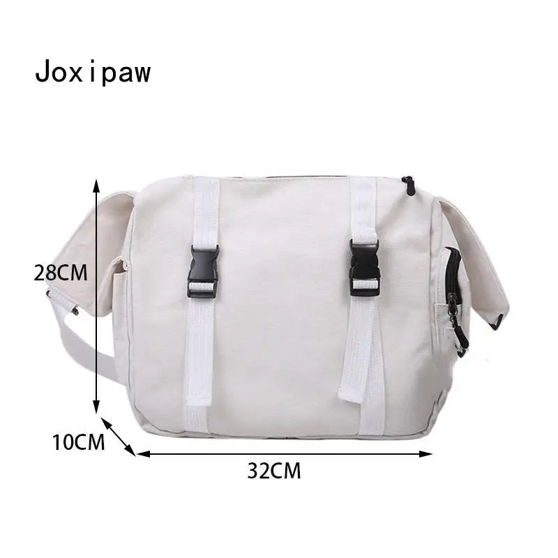 Harajuku Canvas Shoulder Bag Multifunctional Crossbody Female Bag