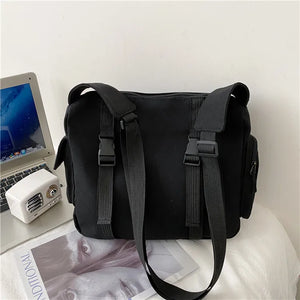 Harajuku Canvas Shoulder Bag Multifunctional Crossbody Female Bag