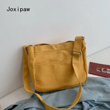 Harajuku Large Capacity Canvas Tote Bag Women Vintage Casual Crossbody Bag