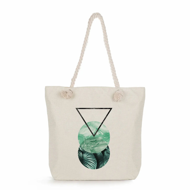 Harajuku Large Capacity Shopping Tote Bags Geometric