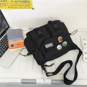 Harajuku Men Women Nylon Crossbody Messenger Bag Girls School Book Bags