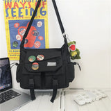 Harajuku Men Nylon Crossbody Bags for Women Messenger Bag Girls School Book Bags