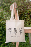 Harajuku No Rain No Flowers Canvas Shopper Bag