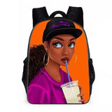 Harajuku Notebook Backpack African Girl 3D Print Waterproof School Bag