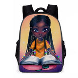 Harajuku Notebook Backpack African Girl 3D Print Waterproof School Bag