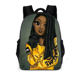 Harajuku Notebook Backpack African Girl 3D Print Waterproof School Bag