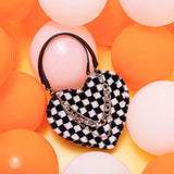 Harajuku Plaid Chain Shoulder Totes Bag Heart Bolsa Feminina Punk Y2K Handbag