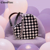 Harajuku Plaid Chain Shoulder Totes Bag Heart Bolsa Feminina Punk Y2K Handbag