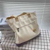 Harajuku Retro Canvas Shoulder Bags Large Capacity Casual Totes