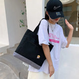 Harajuku Retro Canvas Shoulder Bags Large Capacity Casual Totes