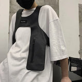 Harajuku Rock Chest Rig Bags Tactical Chest Pack PU Vest Bag