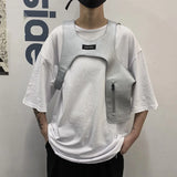 Harajuku Rock Chest Rig Bags Tactical Chest Pack PU Vest Bag