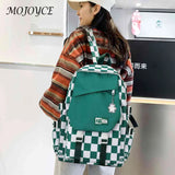 Harajuku School Backpacks Large Capacity Plaid School Bag Travel Daypack