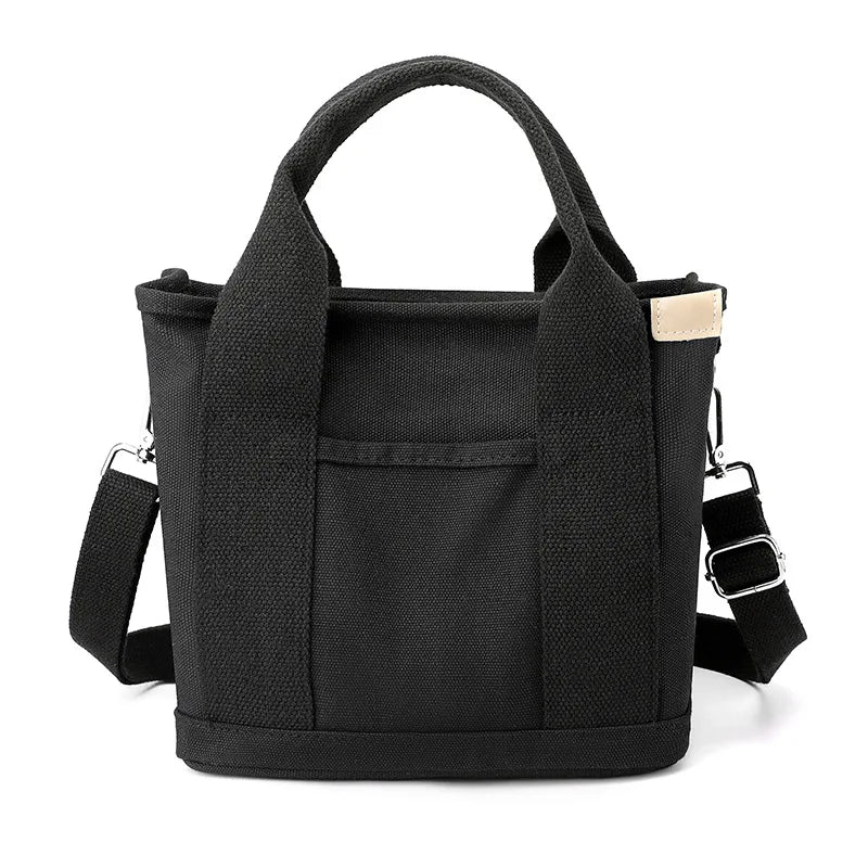 Harajuku Vintage Canvas Tote Bag Casual Shoulder Solid Female Cro