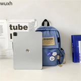 Harajuku Solid Backpack Multifunctional Student Laptop Travel Bag