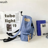 Harajuku Solid Backpack Multifunctional Student Laptop Travel Bag