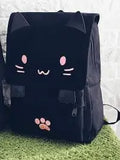 Harajuku Style Cat Print Backpack for Students Women Girls