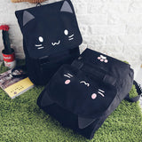 Harajuku Style Cat Print Backpack for Students Women Girls