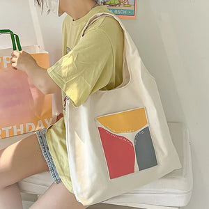 Harajuku Style Large Capacity Women Shoulder Bags Canvas Tote Female Handbags