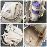 Harajuku Style Teen School Bags for Girls Backpack Solid Women Bookbags