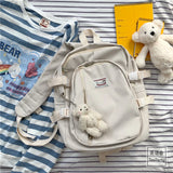 Harajuku Style Teen School Bags for Girls Backpack Solid Women Bookbags