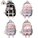 Harajuku Style Women Backpack Contrast School Bag for Girls