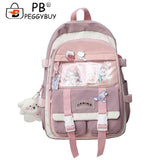 Harajuku Style Women Backpack Contrast School Bag for Girls