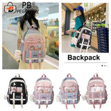 Harajuku Style Women Backpack Contrast School Bag for Girls