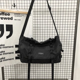 Harajuku Techwear Canvas Crossbody Bag Gothic Women Handbag Purses Shoulder Bag