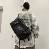 Harajuku Techwear Canvas Crossbody Bag Gothic Women Handbag Purses Shoulder Bag