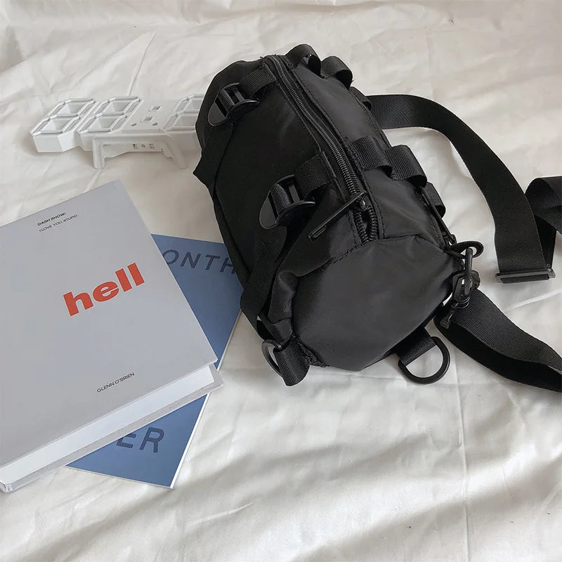 Harajuku Techwear Canvas Sling Gothic Crossbody Bag Fanny Pack