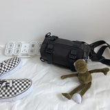 Harajuku Techwear Canvas Sling Gothic Crossbody Bag Fanny Pack