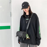 Harajuku Techwear Canvas Sling Gothic Crossbody Bag Fanny Pack