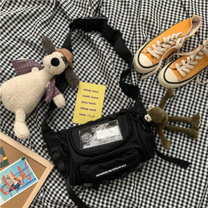 Harajuku Techwear Canvas Sling Bag Gothic Crossbody Bags