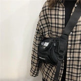 Harajuku Techwear Canvas Sling Bag Gothic Crossbody Bags