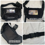 Harajuku Techwear Canvas Sling Bag Gothic Crossbody Bags