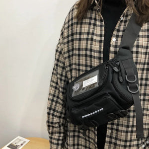 Harajuku Techwear Canvas Sling Bag Gothic Crossbody Bags