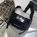 Harajuku Techwear Canvas Sling Bag Gothic Crossbody Bags