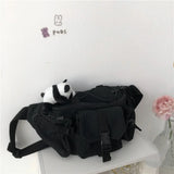 Harajuku Techwear Gothic Crossbody Bag Canvas Sling Handbag Purses Bolsas